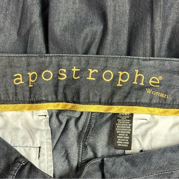 Apostrophe Womens Size 24WP Cuffed Denim Dark Blue Jeans - Picture 10 of 13